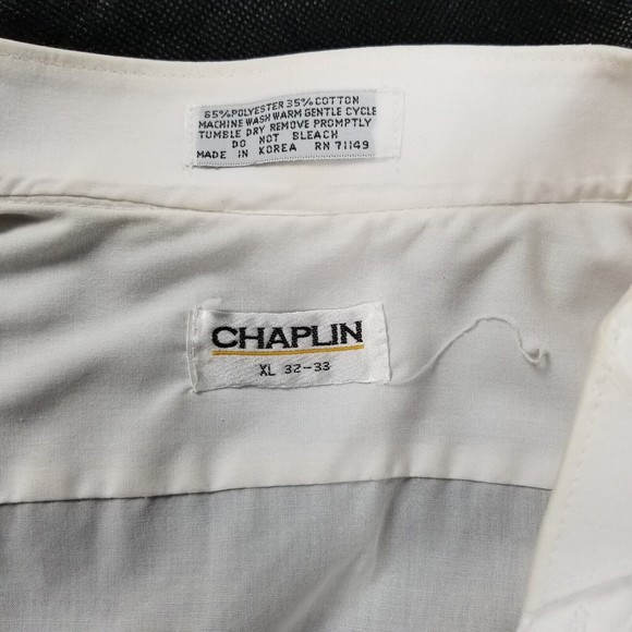 Vintage 90s Tuxedo Shirt Chaplin White Hearts Embellishment Womens Size 2X /3X - Picture 5 of 16